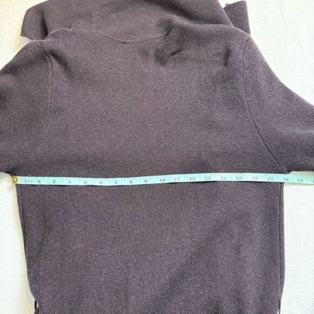 Maxsport Dark Plum Brown Belted Long Cardigan Sweater Duster Size Small - Picture 8 of 11